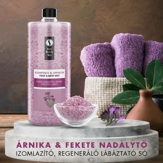 Izomlazító, regeneráló fürdősó, és lábáztató só – Árnika & Fekete nadálytő  1320 g